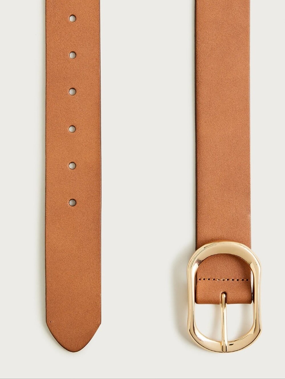 J. Crew Oval Buckle Belt in Italian Leather - Rich Toffee - Picture 3 of 11
